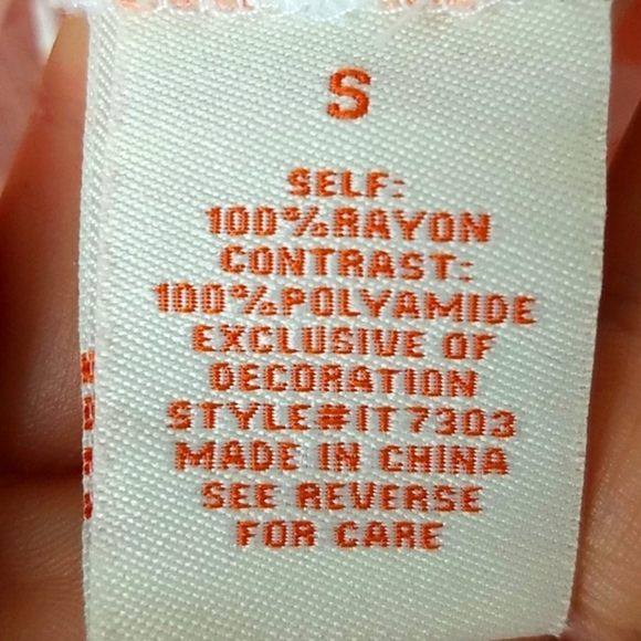 Bliss Couture Tank top Palm Leaf print embroidery white orange pink blue Bright - Picture 4 of 8